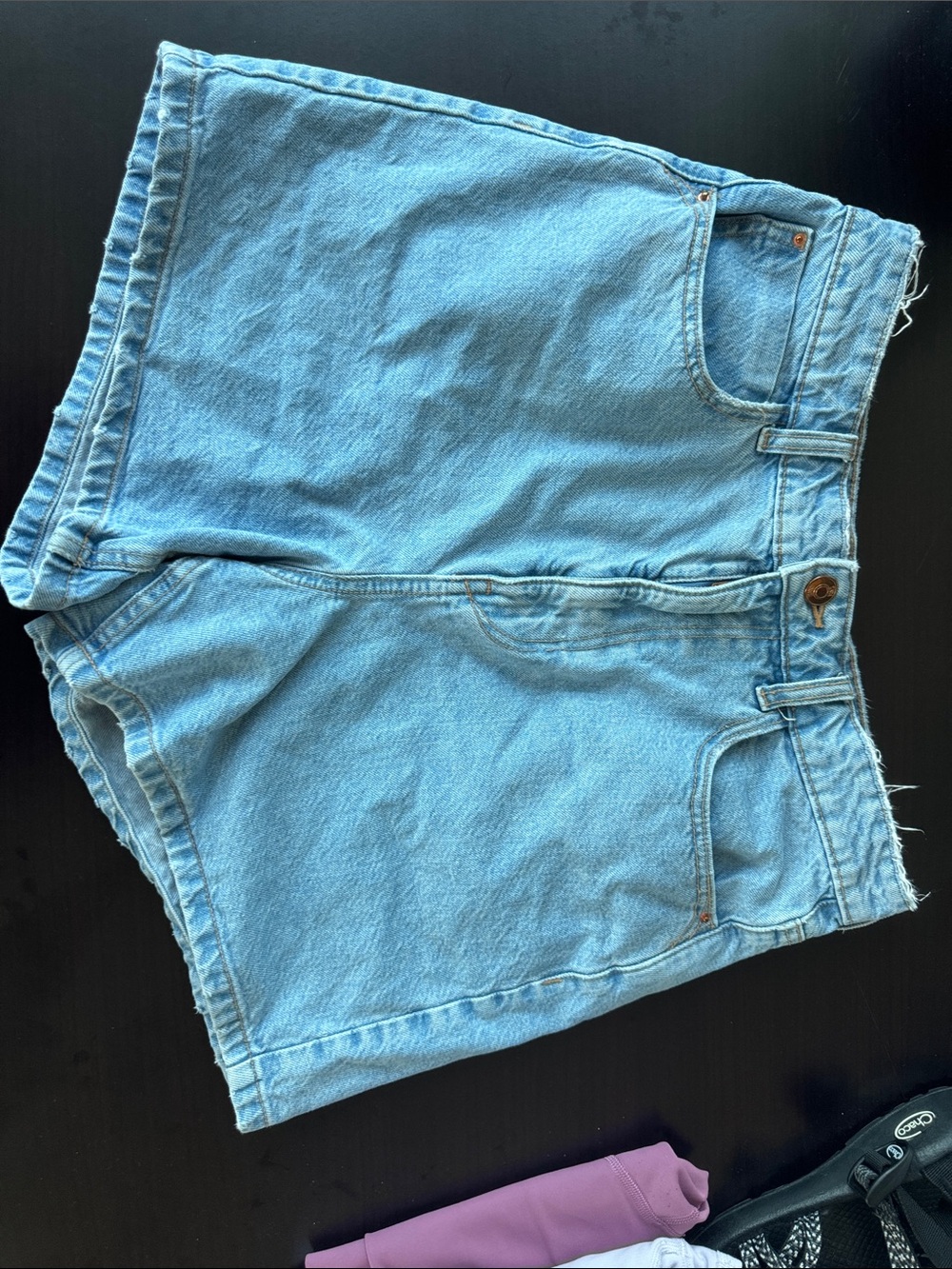 Zara Light Blue Denim High-Rise Jean Shorts